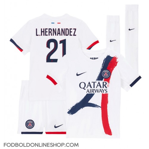 Paris Saint-Germain Lucas Hernandez #21 Udebane Trøje Børn 2024-25 Kortærmet (+ Korte bukser)